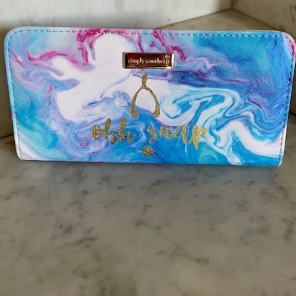 SIMPLY SOUTHERN "ohh snap" Wishbone Marble Blue Pink Purple Print Long W… - Picture 1 of 15